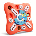 Pink-blue sliding dog treat puzzle