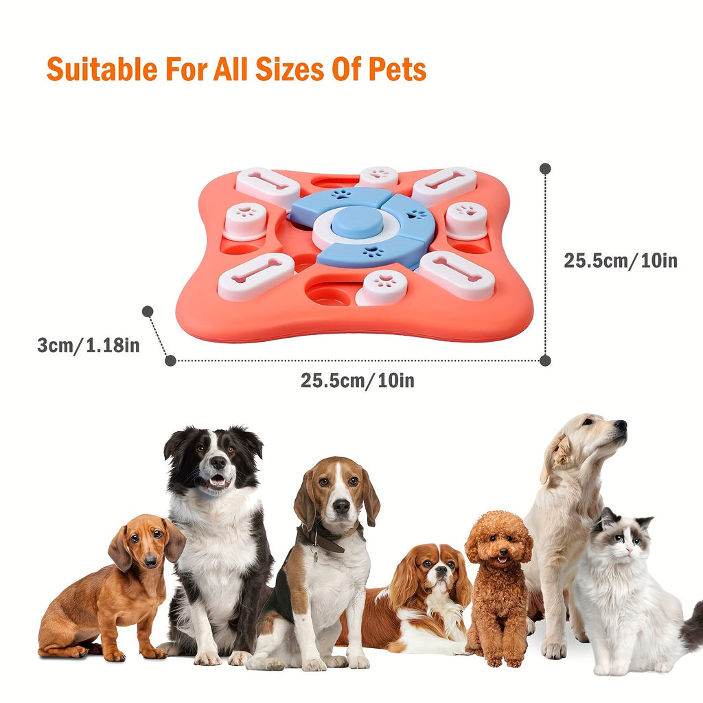 Sliding puzzle compartments and rotating pieces