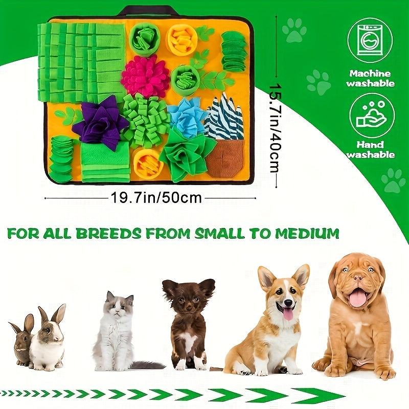 Dog foraging with the snuffle mat