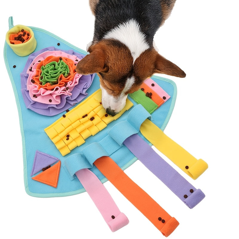 Blue airplane-shaped dog snuffle mat